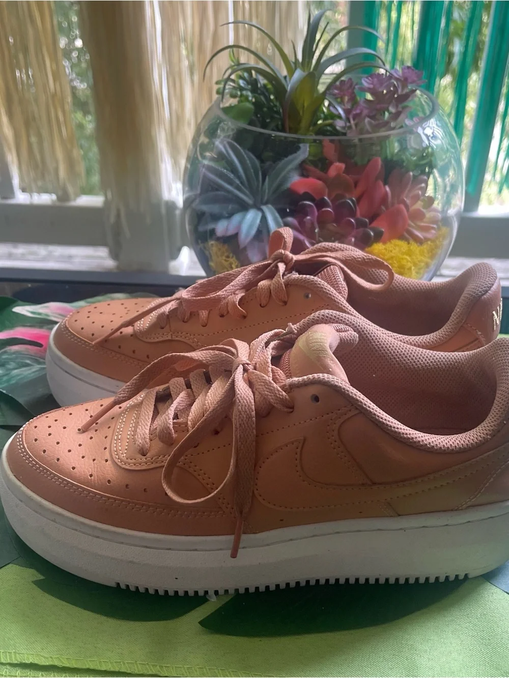 Nike Women’s Peach/Blush Low-Top Platform Sneakers